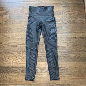 SPANX faux leather moto leggings